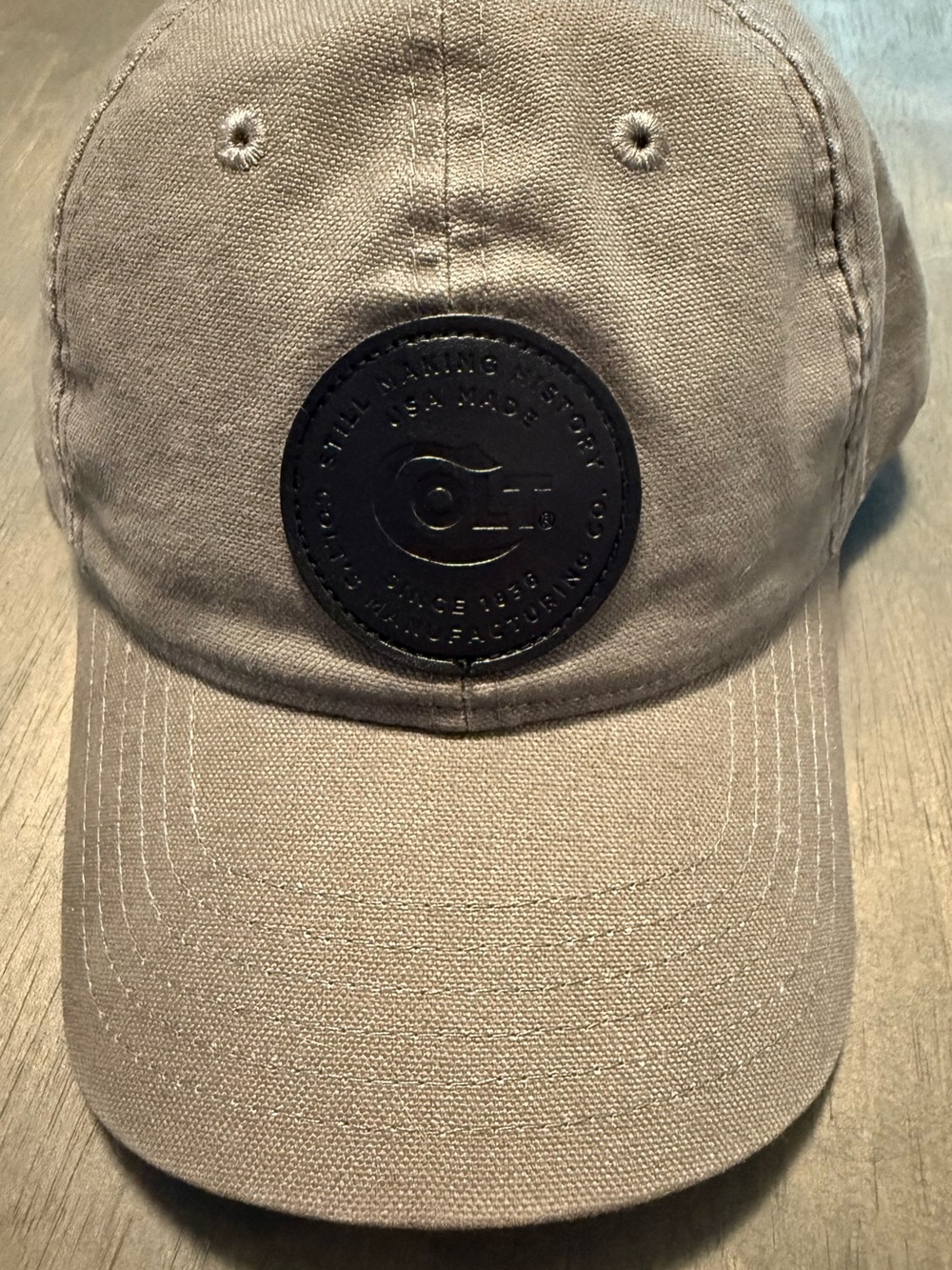 Colt Baseball Hat w/Leather Logo - Taupe NWT